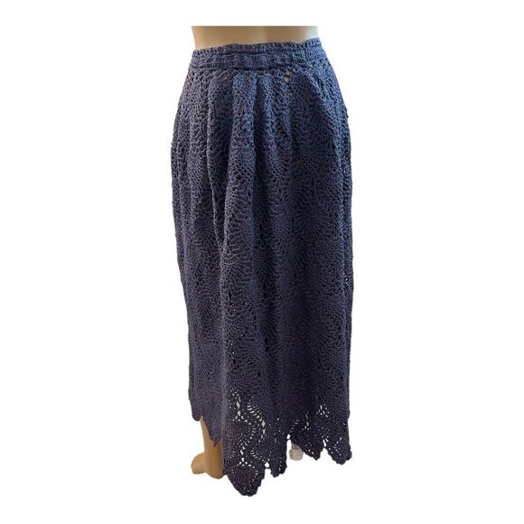 Women’s  Purple Crochet Midi Length A-Line Elastic Waist Skirt Size Large - Picture 5 of 15
